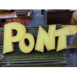 A GROUP OF FOUR ILLUMINATING SIGN LETTERS