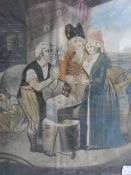 A LATE 18TH.C. HAND COLOURED COMIC PRINT, A FLAT BETWEEN TWO SHARPS, PRINTED BY BOWLES & CARTER