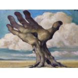 (ARR) R. COLOT, SURREALIST LAND TREE, SIGNED, OIL ON BOARD, 30 X 40CM