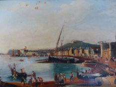 19TH CENTURY ITALIAN SCHOOL, TWO VIEWS OF THE BAY OF NAPLES, OIL ON CANVAS, 27 X 38CM