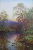 Henry John Sylvester Stannard, Dusk scene and companion of a camp fire, both signed, watercolours.