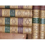 A COLLECTION OF VARIOUS LEATHER BINDINGS TO INCLUDE, PENNY ENCYCLOPEDIA, BEAUTIES OF ENGLAND AND