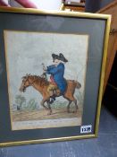 FOUR ANTIQUE HAND COLOURED CARICATURE PRINTS AND TWO LANDSCAPE PRINTS, EARLY 19TH.C. (6)