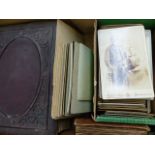 A COLLECTION OF STUDIO PHOTOGRAPHIC PORTRAIT CARDS AND A FAMILY PHOTO ALBUM. (QTY).
