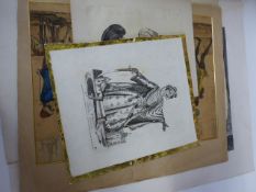 VARIOUS ANTIQUE CARICATURE PRINTS TO INCLUDE TWO AFTER HOGARTH, ALL UNFRAMED