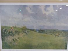 COLOUR PRINT AFTER LIONEL EDWARDS, THE HEATH AT TARA, PENCIL SIGNED