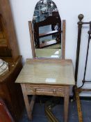 A BLEACHED OAK EARLY 20TH CENTURY MIRROR BACK DRESSING TABLE