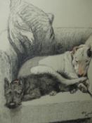 FOUR COLOUR PRINTS OF DOGS AFTER CECIL ALDIN TO INCLUDE TWO FRAMED AS ONE (3)