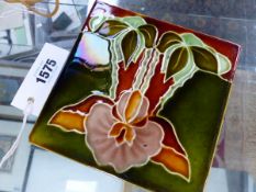 TWELVE ENGLISH ART NOUVEAU DESIGN POTTERY TILES