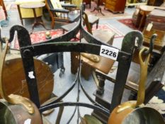 A VICTORIAN WROUGHT IRON POT STAND. 141cms HIGH