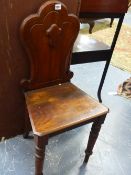 A VICTORIAN MAHOGANY HALL CHAIR