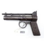 THE WEBLEY JUNIOR .177 AIR PISTOL, METAL GRIPS, SERIAL NO J13739