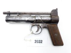 THE WEBLEY JUNIOR .177 AIR PISTOL, WOODEN GRIPS, SERIAL NO J932