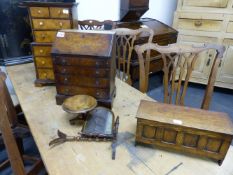 A COLLECTION OF 19TH.C.AND OTHER MINIATURE FURNITURE, APPRENTICE PIECES,ETC.