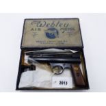 A WEBLEY AIR PISTOL MARK I, IN .177 CALIBRE, SERIAL NO 15140, CONTAINED IN ITS "NEW WEBLEY AIR