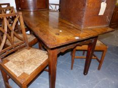 AN ANTIQUE OAK FARMHOUSE TABLE. 180cms LONG.