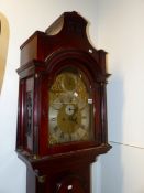 A GOOD LATE 18TH.C.MAHOGANY EIGHT DAY LONG CASE CLOCK BY RALPH HARRISON OF STRATFORD WITH 12 INCH