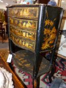 AN UNUSUAL ANTIQUE CHINESE EXPORT SMALL FOUR DRAWER TABLE WITH UNDERTIER IN THE FRENCH TASTE