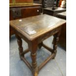 A 17TH.C.AND LATER OAK JOINT STOOL.