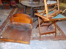 A VICTORIAN MAHOGANY CLERK'S DESK TOGETHER WITH A MAHOGANY READING STAND AND A SMALL MAHOGANY