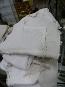 A GOOD COLLECTION OF VARIOUS VOILE AND LACE WEAR, TABLE CLOTHS, ETC.