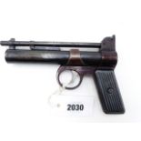 A WEBLEY JUNIOR AIR PISTOL, IN .177 CALIBRE, METAL GRIPS, SERIAL NO J 3017