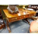 A GOOD REGENCY ROSEWOOD AND ORMOLU MOUNTED LIBRARY TABLE.