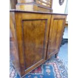 A YEW WOOD ENCLOSED CABINET FITTED WITH FIVE SHALLOW DRAWERS. 94cms WIDE