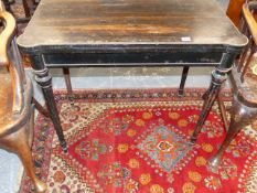 A VICTORIAN GILT METAL MOUNTED COROMANDEL WOOD GAMES TABLE, FLUTED TAPERED LEGS