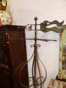 A 19TH.C.WROUGHT IRON AND BRASS WEATHER VANE.