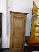 A FRENCH CARVED OAK HALL CABINET. 199cms HIGH