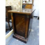 A PAIR OF 19TH.C.OAK PEDESTAL SIDE CABINETS. 45cms WIDE