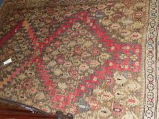 TWO SIMILAR ANTIQUE CAUCASIAN KARABAUGH RUGS.