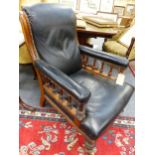 A VICTORIAN DEEP SEAT ARMCHAIR