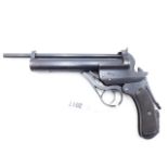 A GOOD WESTLEY RICHARDS HIGHEST POSSIBLE AIR PISTOL IN .177 CALIBRE, SERIAL NO 411. RETAINS MOST