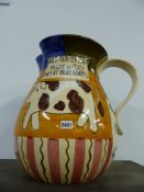 AN ITALIAN POTTERY SHOP ADVERTISING JUG. 48CM HIGH