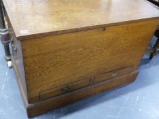 A 19TH.C.OAK BLANKET CHEST. 92cms WIDE.