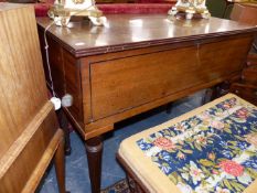 A LATE GEORGIAN MAHOGANY CUTLERY CABINET.