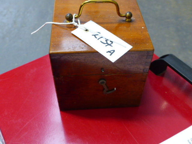 A VICTORIAN MAHOGANY APOTHECARY BOX WITH FITTED BOTTLES, SCALES AND PESTLE TOGETHER WITH A VINTAGE - Image 15 of 19