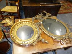 TWO 19TH.C. WALL MIRRORS.