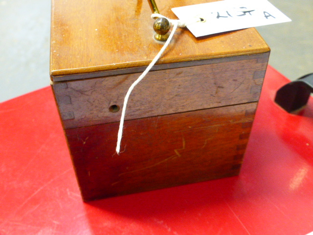 A VICTORIAN MAHOGANY APOTHECARY BOX WITH FITTED BOTTLES, SCALES AND PESTLE TOGETHER WITH A VINTAGE - Image 16 of 19