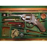 A GOOD ADAMS TYPE PERCUSSION REVOLVER. .80 bore- UNSIGNED SERIAL NUMBER ENGRAVED 20499T. UNUSUAL