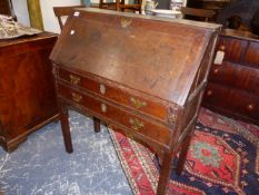 AN 18TH.C.COUNTRY OAK BUREAU. 83cns WIDE