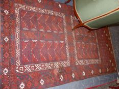 AN ANTIQUE AFGHAN ENGSI RUG. 235x1351cms.