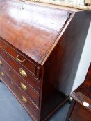 AN 18TH.C.YEW WOOD FALL FRONT BUREAU. 96cms WIDE.