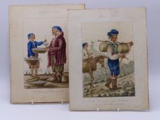 A PAIR OF 19TH C. WATERCOLOURS, EACH HEADED "ADMIRAL HOLLIS" AND TITLED "AFISHERMAN OF VENICE AND