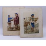 A PAIR OF 19TH C. WATERCOLOURS, EACH HEADED "ADMIRAL HOLLIS" AND TITLED "AFISHERMAN OF VENICE AND