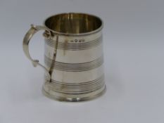 A GEORGE III SILVER 1/4 TANKARD, FULLY HALLMARKED. TOWN MARK LONDON, CIRCA 1815.