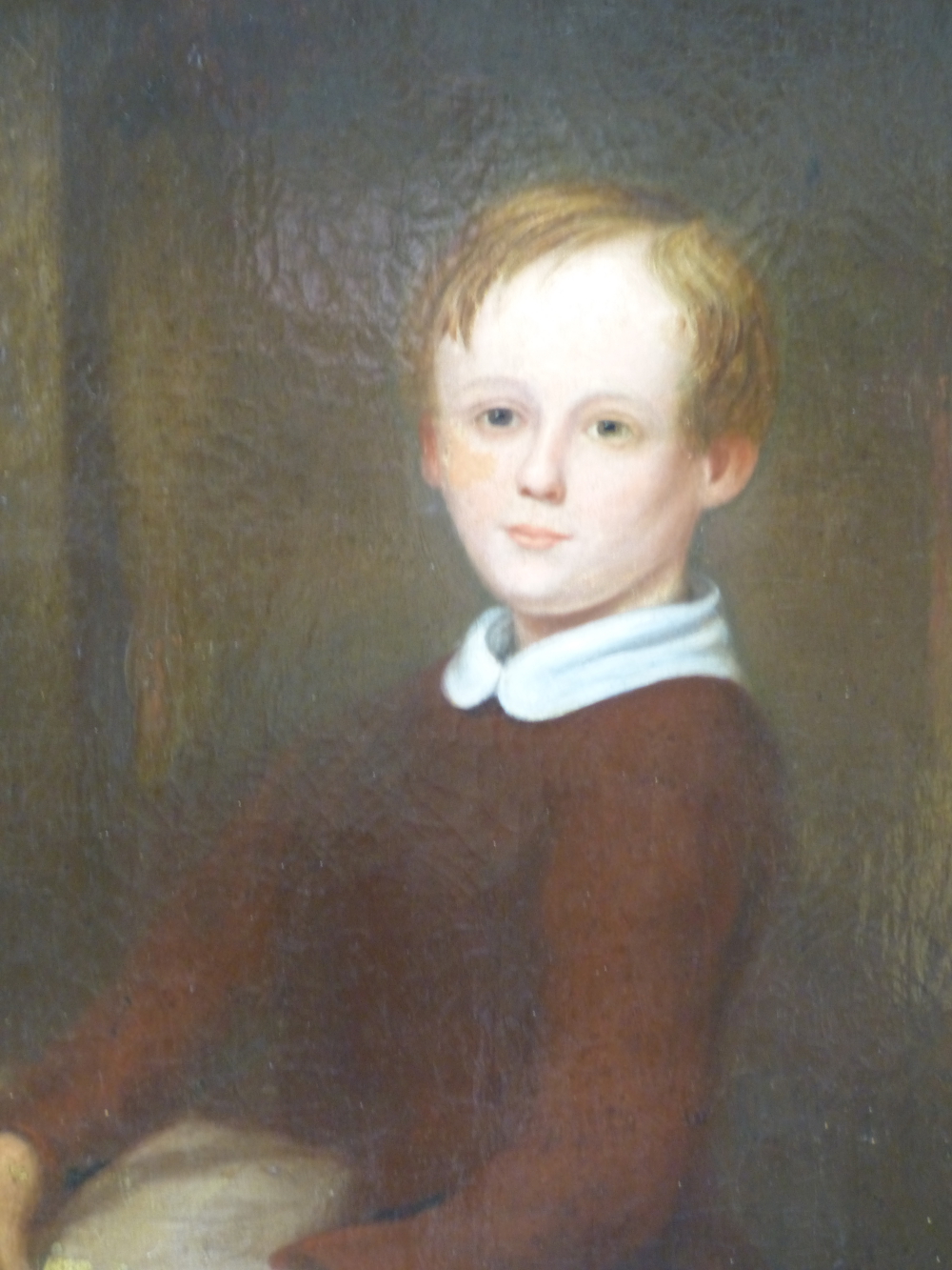 ENGLISH SCHOOL (19TH CENTURY), PORTRAIT OF A YOUNG BOY, OIL ON CANVAS, 60 X 49CM.