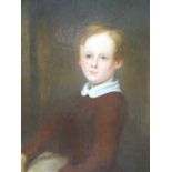 ENGLISH SCHOOL (19TH CENTURY), PORTRAIT OF A YOUNG BOY, OIL ON CANVAS, 60 X 49CM.